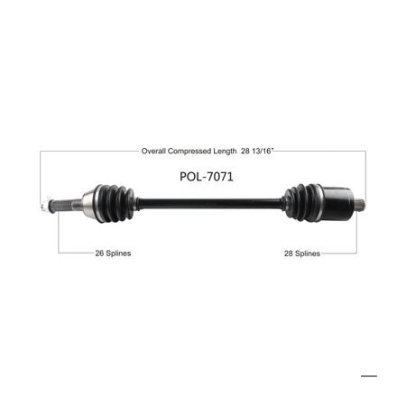 Wide Open OE Replacement CV Axle for POL REAR L/R RANGER DIESEL HST 14-17 POL-7071